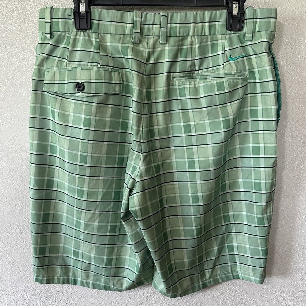 Nike Dri-Fit Golf Flex Plaid Shorts Mens Size 33 Green 100% Authentic CI9803-370 - Picture 2 of 6